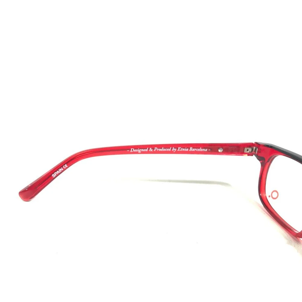 Etnia Barcelona Petite Eyeglasses Frames MELMAC BKRD Black Clear Red 48-15-125